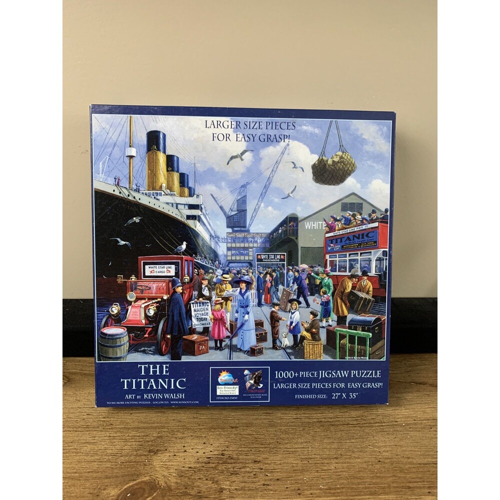 The Titanic Kevin Walsh 1000+ pc 27x35 SunsOut Puzzle #13830 Complete